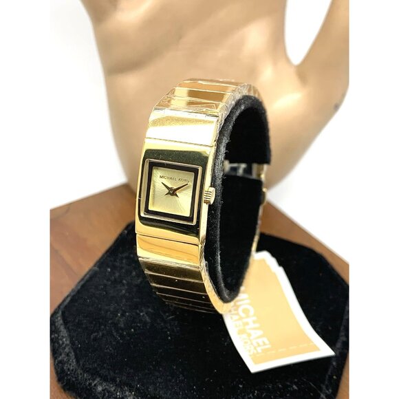 Michael Kors Women's Watch MK4885 Quartz Gold Stainless Steel Petite Tank 15mm - Picture 1 of 14